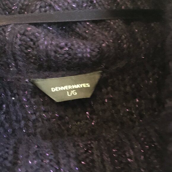 Sparkly Sugar Plum 100% Cotton Knit Cowl Neck Sweater - Picture 8 of 15